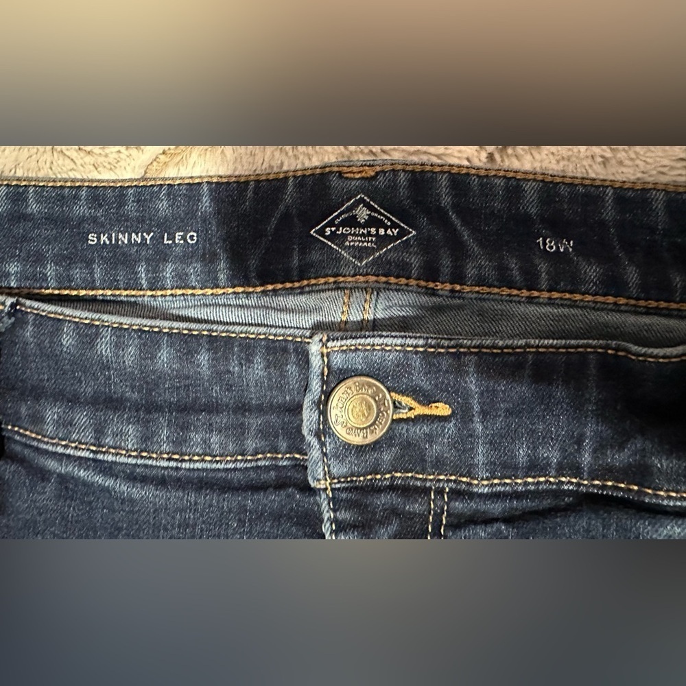 St. John's Bay Dark Blue Women's Skinny Jeans - Picture 6 of 14
